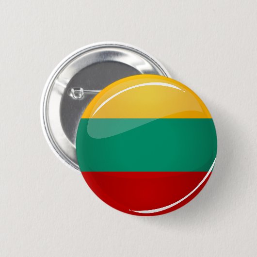 Glossy Round Litouwse vlag Ronde Button 5,7 Cm (Voorkant /achterkant)