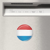 Glossy Round Luxembourg vlag Magneet (Insitu (Vaatwasser))
