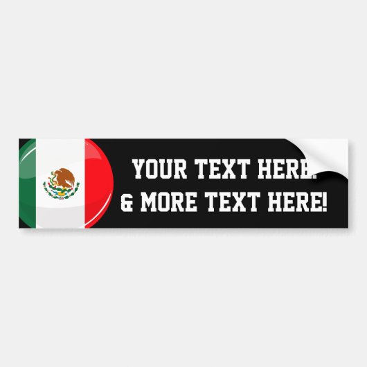 Glossy Round Mexicaanse vlag Bumpersticker (Voorkant)