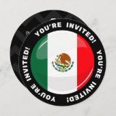 Glossy Round Mexicaanse vlag Kaart (Voorkant / Achterkant)