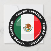 Glossy Round Mexicaanse vlag Kaart (Voorkant)