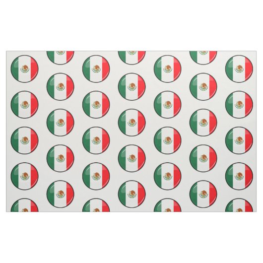 Glossy Round Mexicaanse vlag Stof (Fat Quarter)