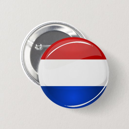 Glossy Round Netherlands vlag Ronde Button 5,7 Cm (Voorkant /achterkant)