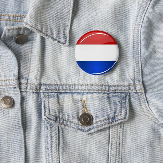Glossy Round Netherlands vlag Ronde Button 5,7 Cm (In situ)
