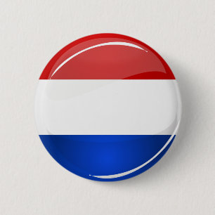 Glossy Round Netherlands vlag Ronde Button 5,7 Cm