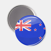 Glossy Round New Zealand-vlag Magneet (Voorkant / Achterkant)