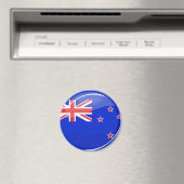 Glossy Round New Zealand-vlag Magneet (Insitu (Vaatwasser))