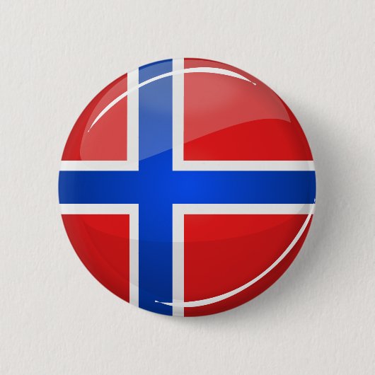 Glossy Round Norway vlag Ronde Button 5,7 Cm (Voorkant)
