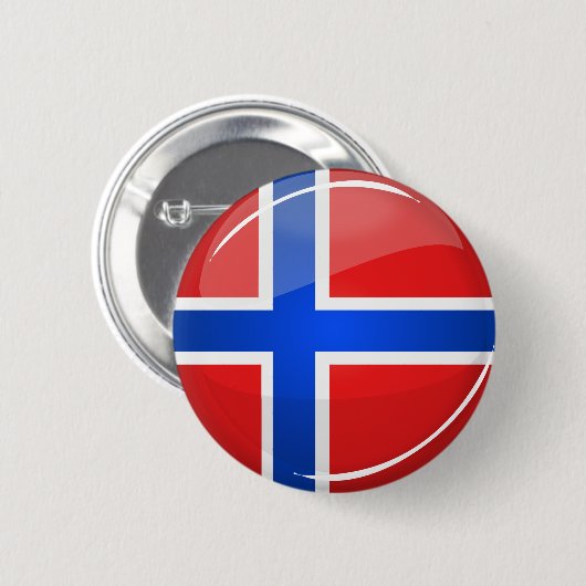 Glossy Round Norway vlag Ronde Button 5,7 Cm (Voorkant /achterkant)
