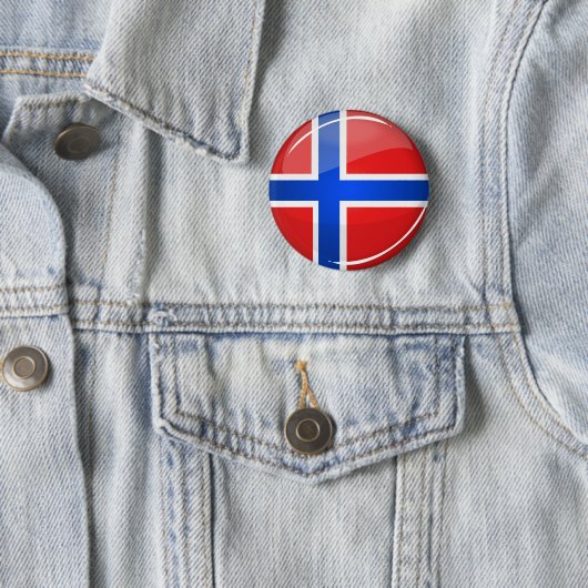 Glossy Round Norway vlag Ronde Button 5,7 Cm (In situ)