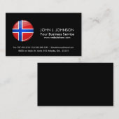 Glossy Round Norway vlag Visitekaartje (Voorkant / Achterkant)