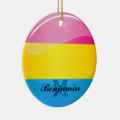 Glossy Round Pansexual Pride Flag Keramisch Ornament (Rechts)