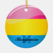Glossy Round Pansexual Pride Flag Keramisch Ornament (Voorkant)