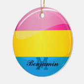 Glossy Round Pansexual Pride Flag Keramisch Ornament (Links)