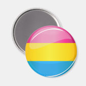Glossy Round Pansexual Pride Flag Magneet (Voorkant / Achterkant)