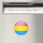 Glossy Round Pansexual Pride Flag Magneet (Insitu (Vaatwasser))