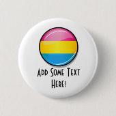 Glossy Round Pansexual Pride Flag Ronde Button 5,7 Cm (Voorkant)