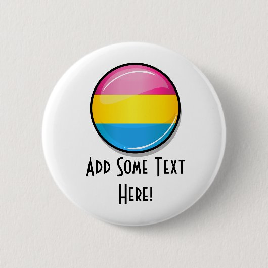 Glossy Round Pansexual Pride Flag Ronde Button 5,7 Cm (Voorkant)