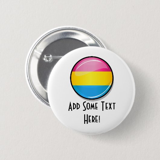 Glossy Round Pansexual Pride Flag Ronde Button 5,7 Cm (Voorkant /achterkant)