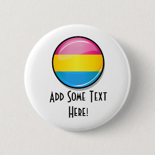 Glossy Round Pansexual Pride Flag Ronde Button 5,7 Cm