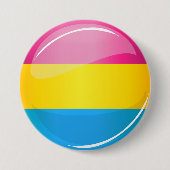 Glossy Round Pansexual Pride Flag Ronde Button 7,6 Cm (Voorkant)
