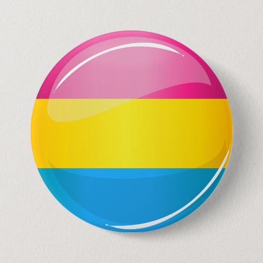 Glossy Round Pansexual Pride Flag Ronde Button 7,6 Cm (Voorkant)