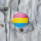 Glossy Round Pansexual Pride Flag Ronde Button 7,6 Cm (In situ)