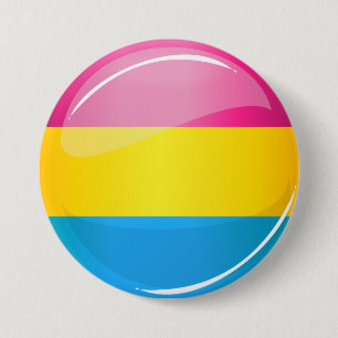 Glossy Round Pansexual Pride Flag Ronde Button 7,6 Cm