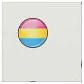 Glossy Round Pansexual Pride Flag Stof (Close Up)
