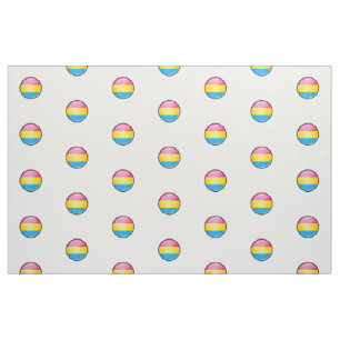 Glossy Round Pansexual Pride Flag Stof