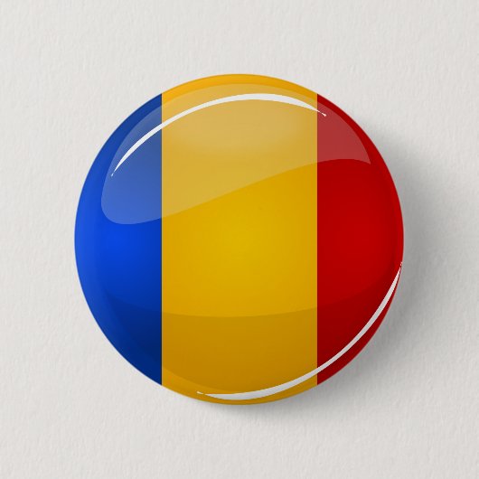 Glossy Round Roemeense vlag Ronde Button 5,7 Cm (Voorkant)