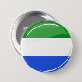 Glossy Round Sierra Leone vlag Ronde Button 7,6 Cm (Voorkant /achterkant)