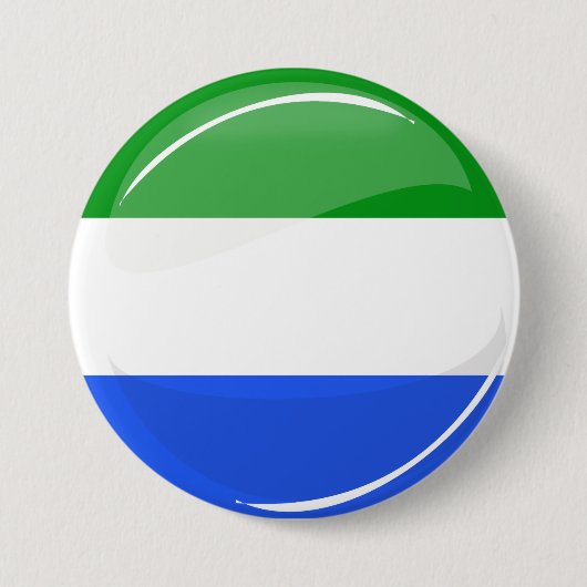 Glossy Round Sierra Leone vlag Ronde Button 7,6 Cm (Voorkant)