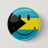 Glossy Round Smiling Bahamain Flag Ronde Button 5,7 Cm (Voorkant)