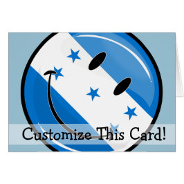 Glossy Round Smiling Honduran Flag
