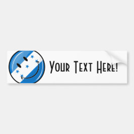 Glossy Round Smiling Honduran Flag Bumpersticker