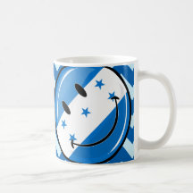 Glossy Round Smiling Honduran Flag