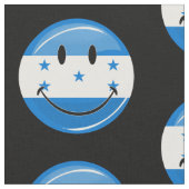 Glossy Round Smiling Honduran Flag Stof (Close Up)
