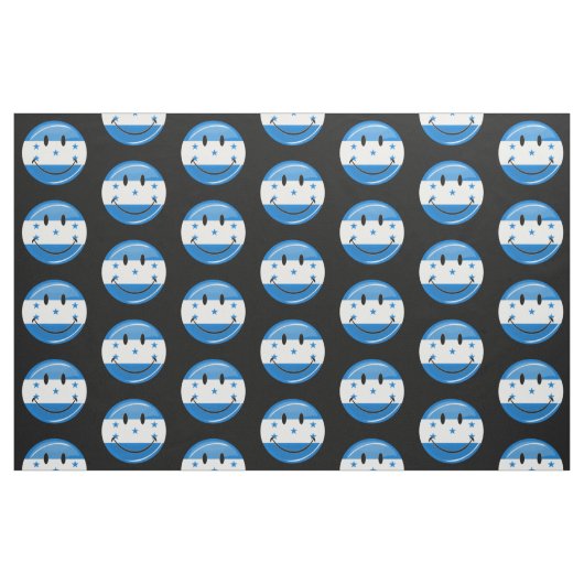 Glossy Round Smiling Honduran Flag Stof (Fat Quarter)