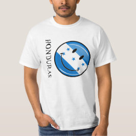Glossy Round Smiling Honduran Flag T-shirt