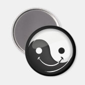 Glossy Round Smiling Yin Yang Symbol Magneet (Voorkant / Achterkant)