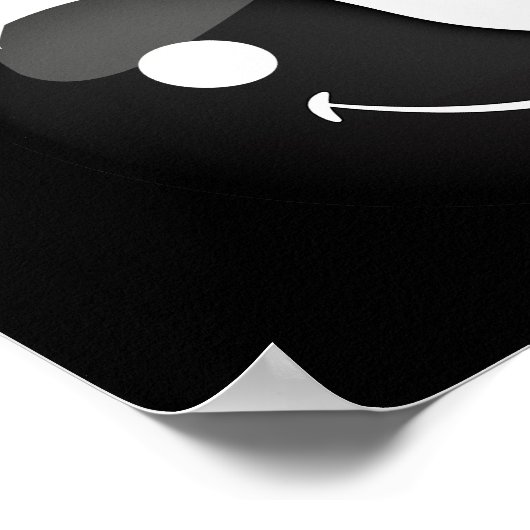 Glossy Round Smiling Yin Yang Symbol Poster (Hoek)