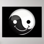 Glossy Round Smiling Yin Yang Symbol Poster (Voorkant)