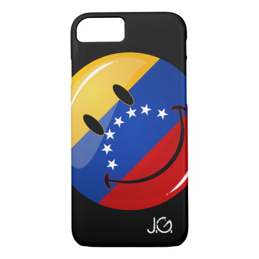 Glossy Round Smilling Venezolaanse vlag Case-Mate iPhone Case (Achterkant)