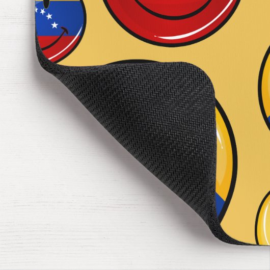 Glossy Round Smilling Venezolaanse vlag Muismat (Hoek)