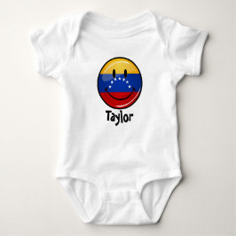 Glossy Round Smilling Venezolaanse vlag Romper