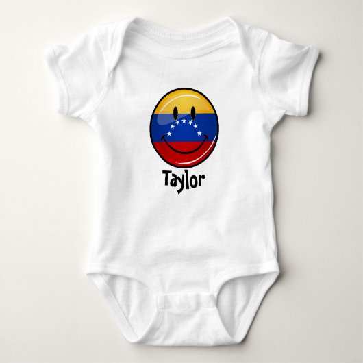 Glossy Round Smilling Venezolaanse vlag Romper (Voorkant)