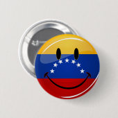 Glossy Round Smilling Venezolaanse vlag Ronde Button 5,7 Cm (Voorkant /achterkant)