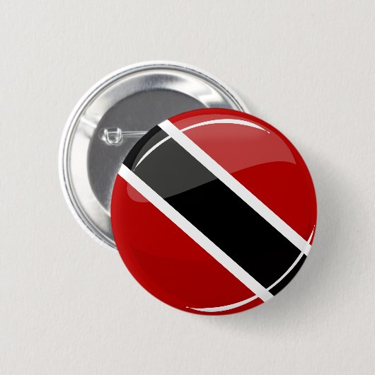Glossy Round Trinidad en Tobago Ronde Button 5,7 Cm (Voorkant /achterkant)