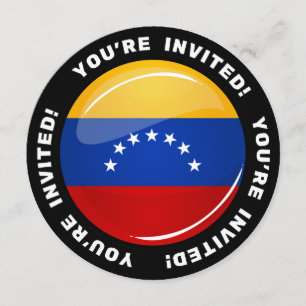 Glossy Round Venezuela vlag Kaart